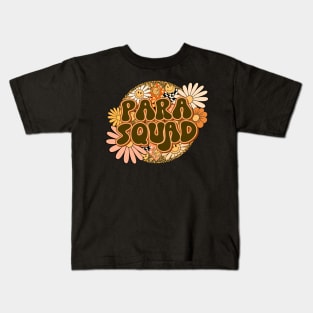 Para Squad Retro Groovy Floral Leopard Kids T-Shirt